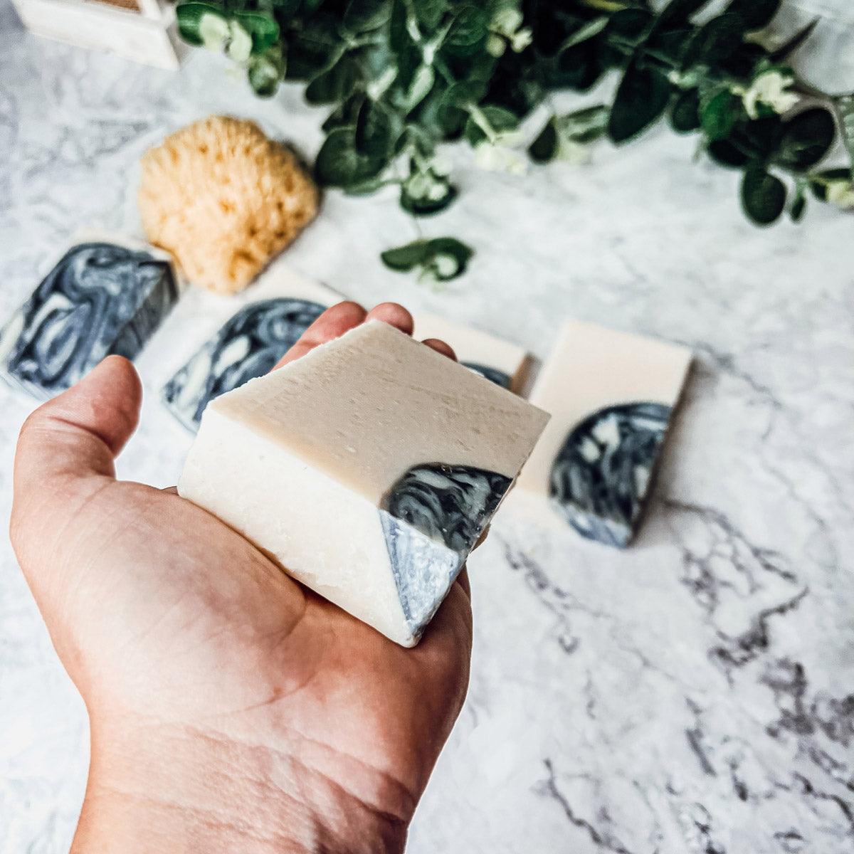 Activated Charcoal, Patchouli and Sandalwood - handmade soap