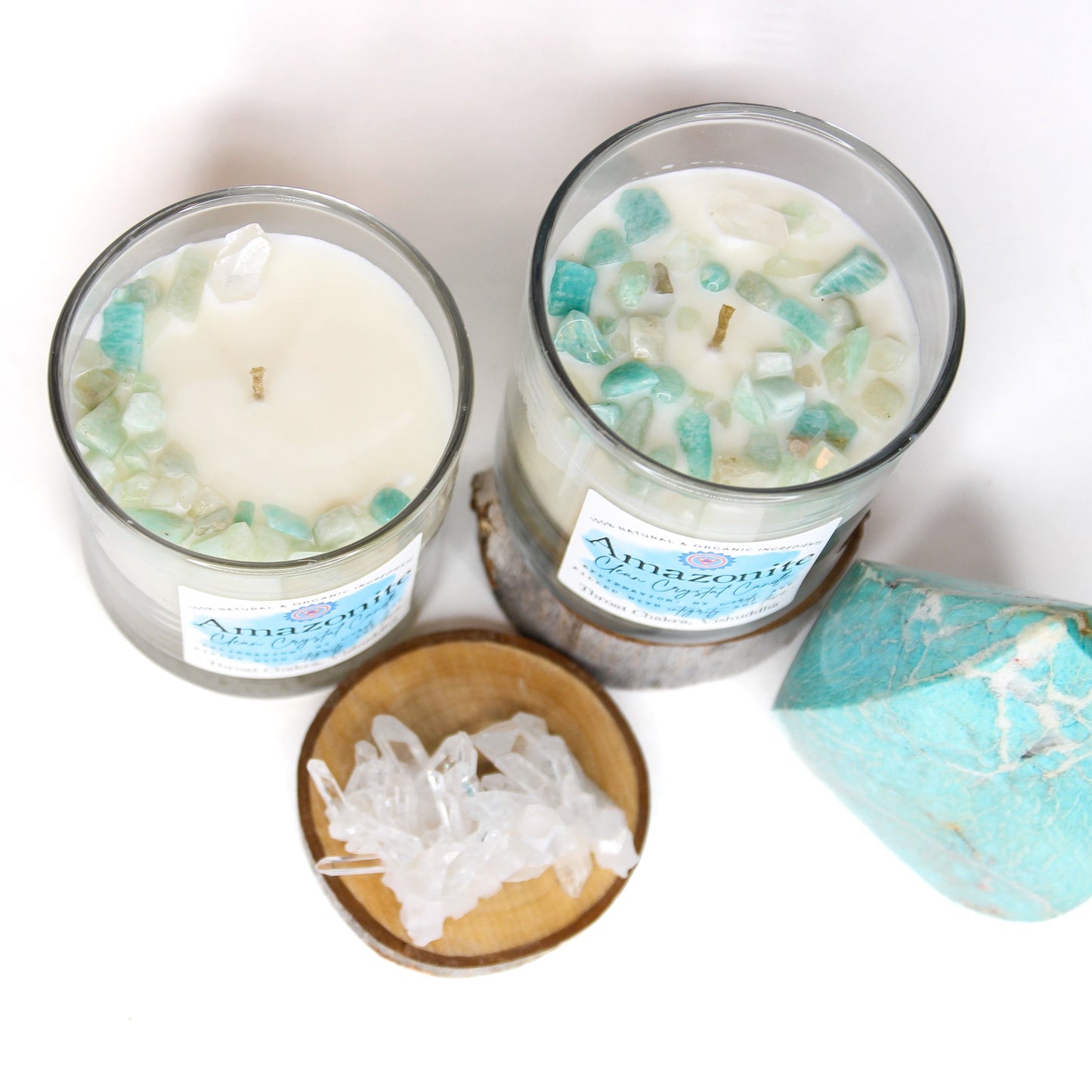 Amazonite Crystal Chakra Candle