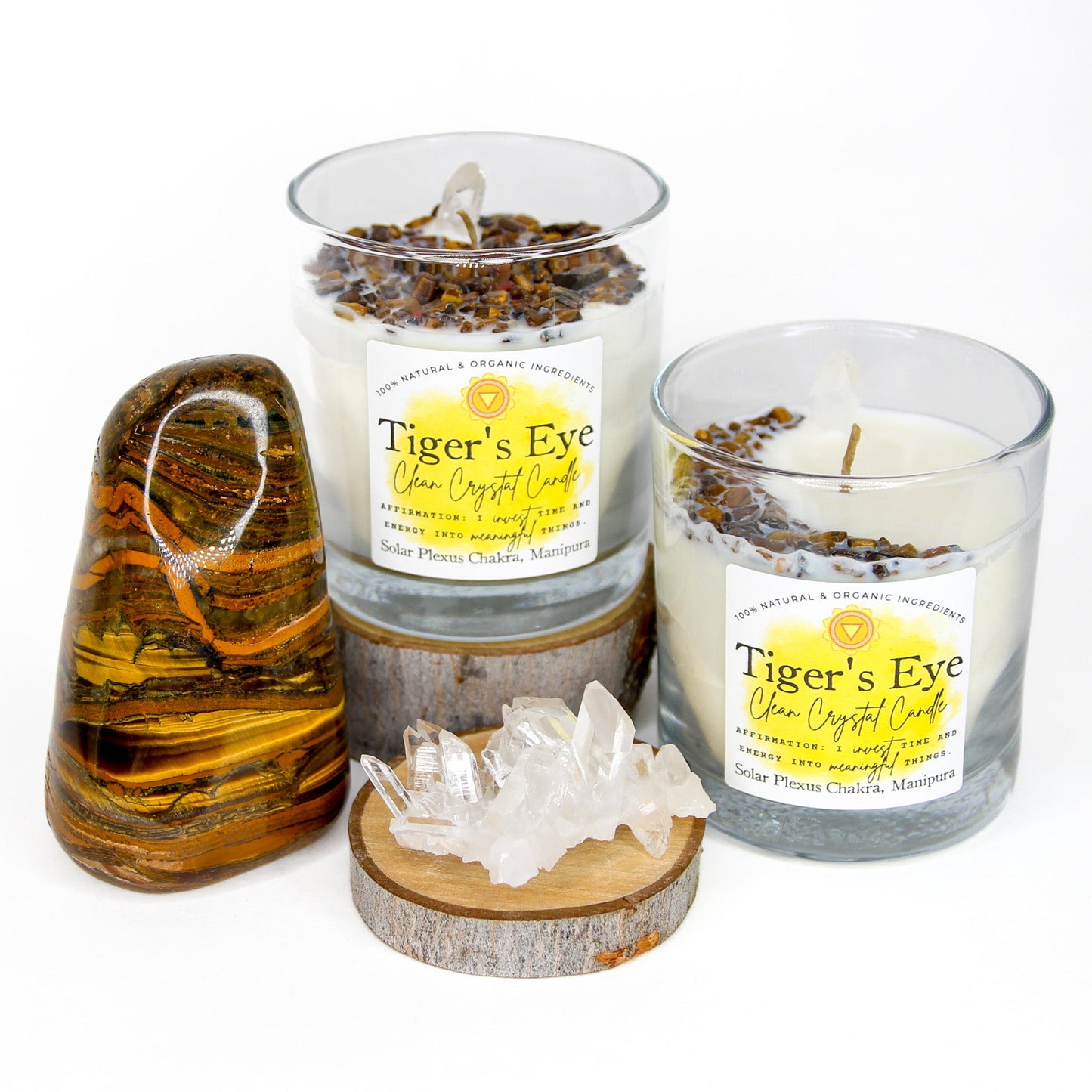 Tiger's Eye Clean Crystal Candle