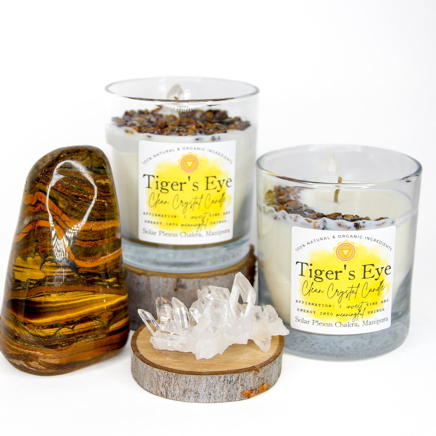 Tiger's Eye Clean Crystal Candle