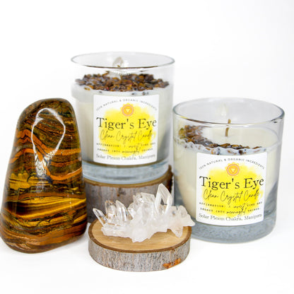 Tiger's Eye Clean Crystal Candle