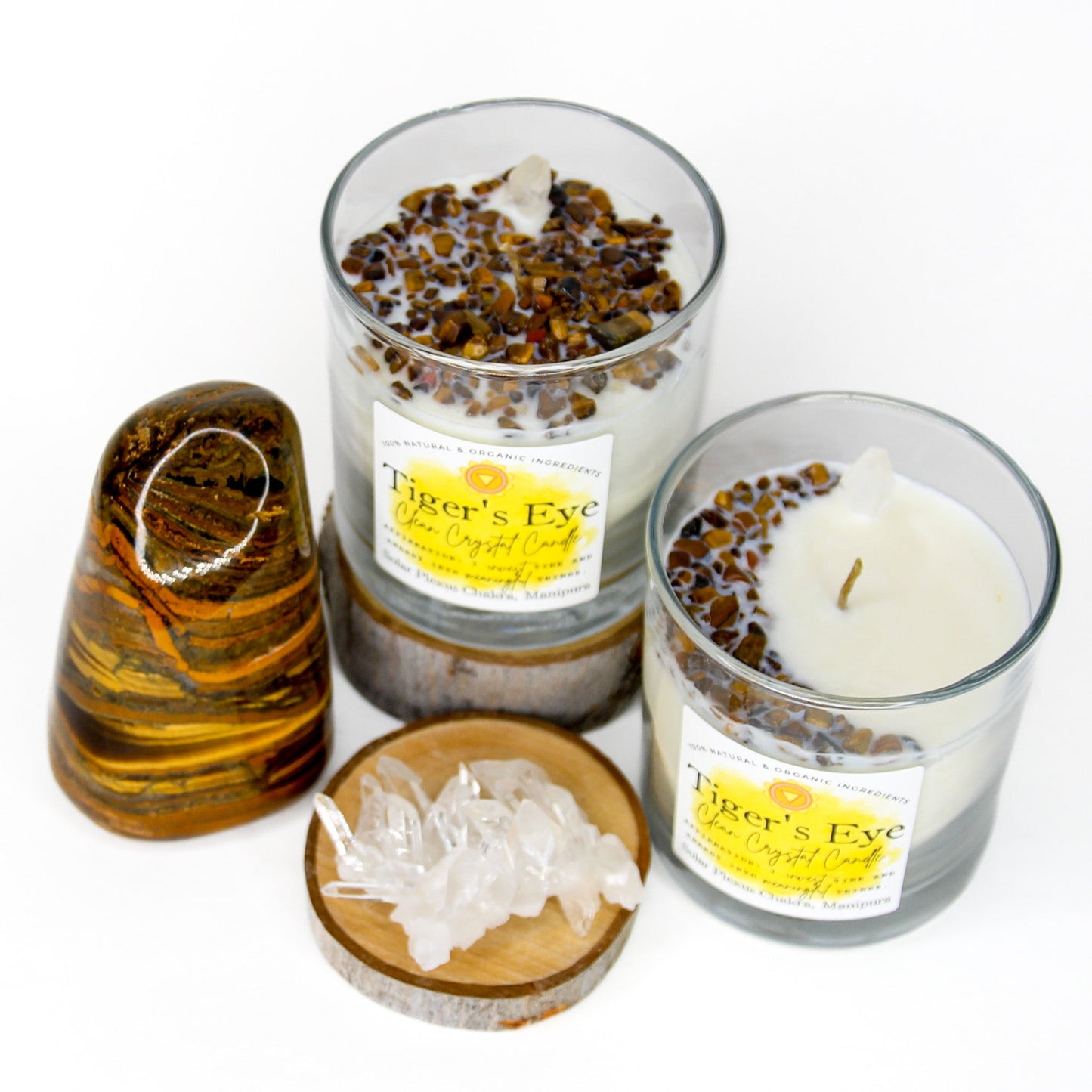 Tiger's Eye Clean Crystal Candle