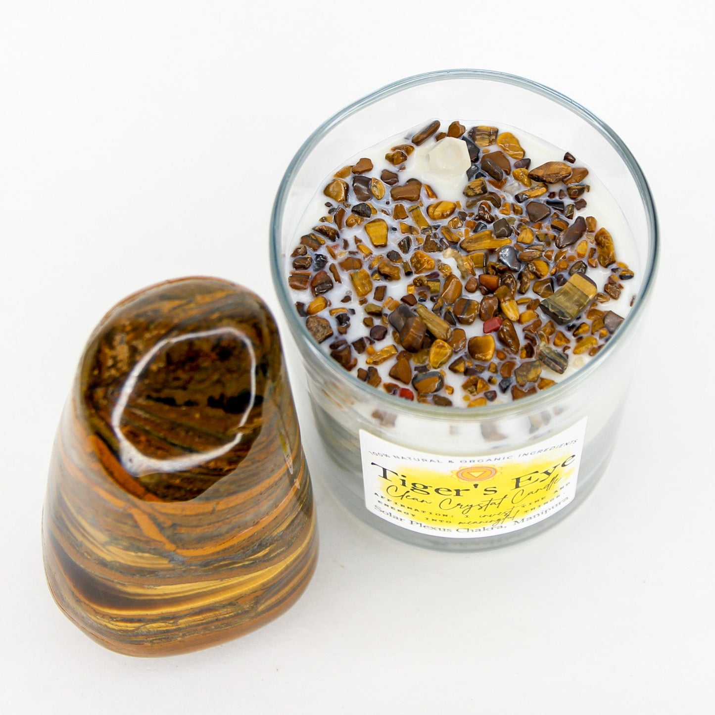 Tiger's Eye Clean Crystal Candle