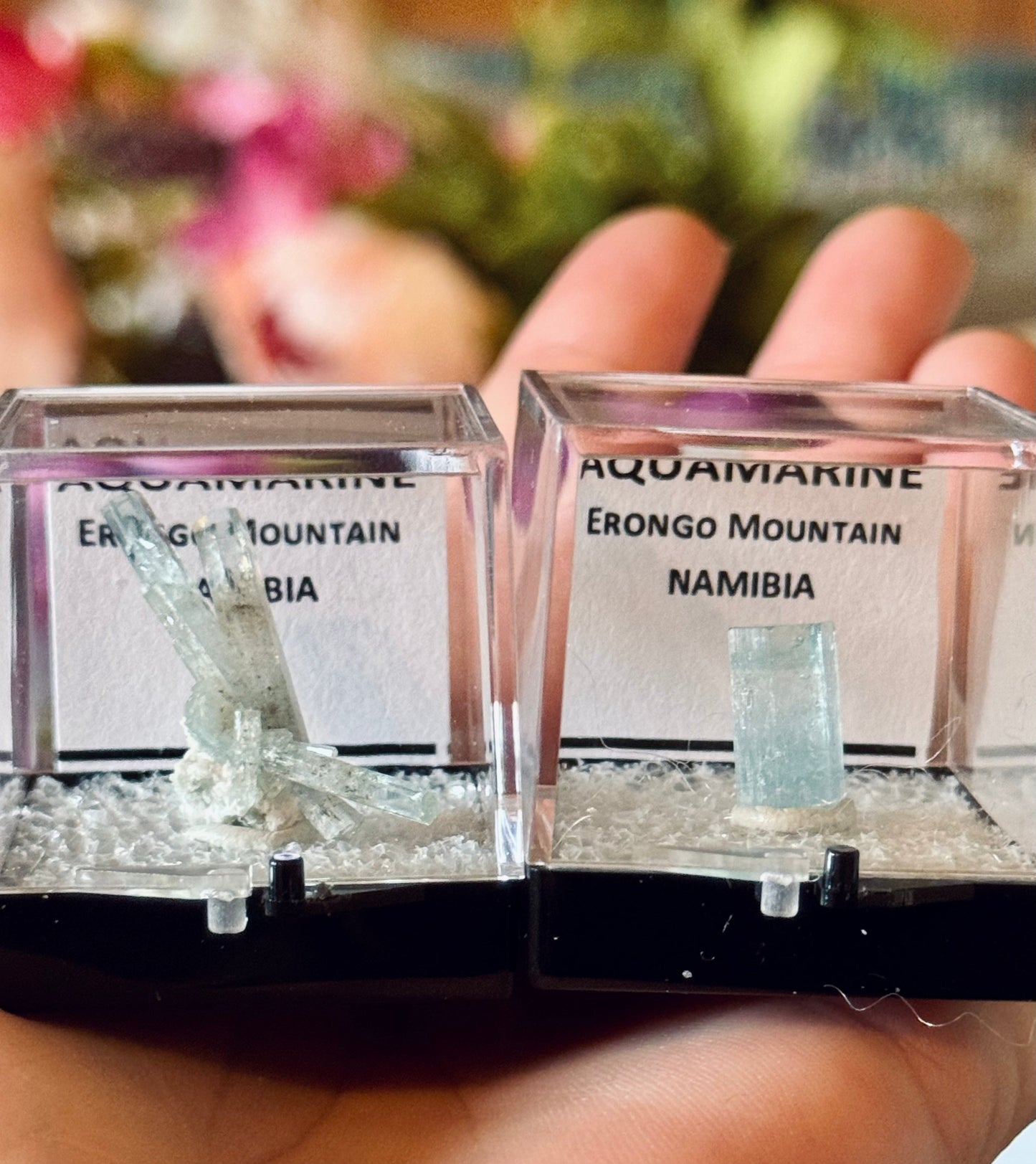 Aquamarine Specimens, Erongo Namibia, Perkie Box