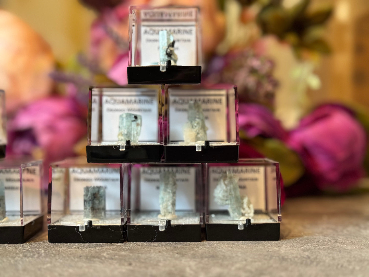 Aquamarine Specimens, Erongo Namibia, Perkie Box