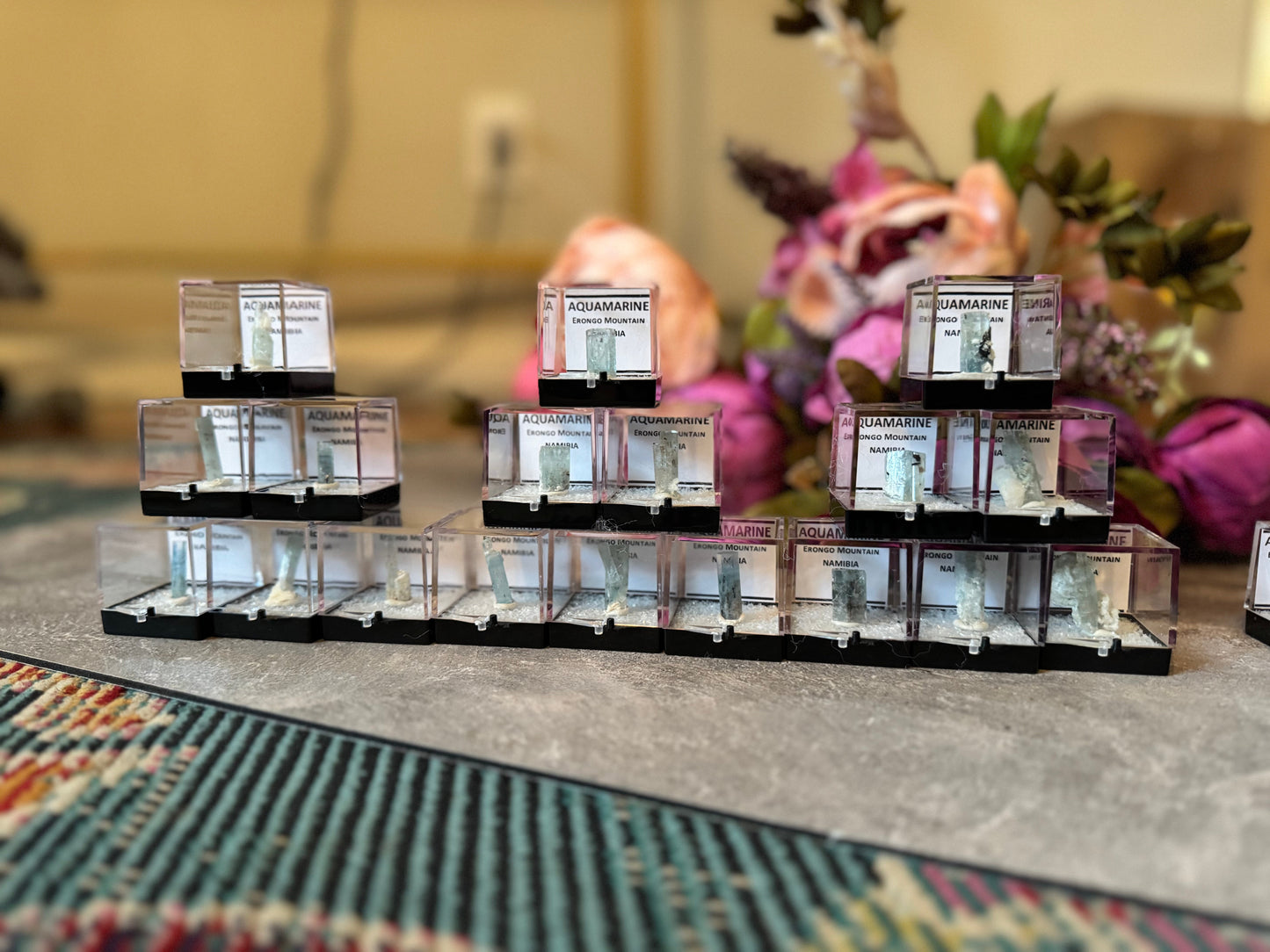 Aquamarine Specimens, Erongo Namibia, Perkie Box