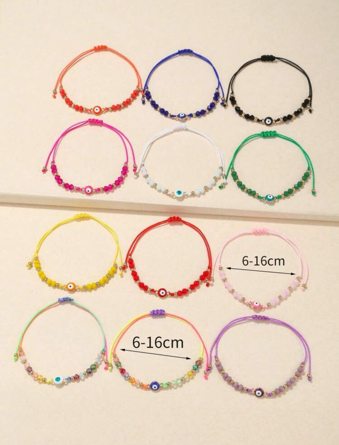 Beaded Evil Eye Bracelets - multiple colors