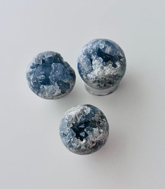 Celestite Part Sphere