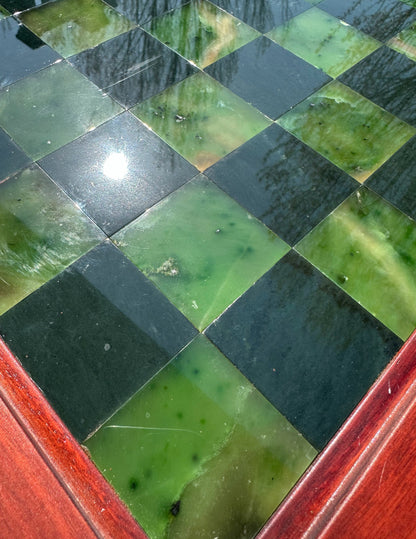 Nephrite Jade Chess Board – Siberian & Chinese Jade, 18.75" Square