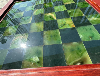 Nephrite Jade Chess Board – Siberian & Chinese Jade, 18.75" Square