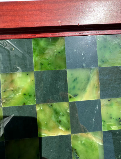 Nephrite Jade Chess Board – Siberian & Chinese Jade, 18.75" Square