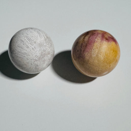 Fossilized Coral spheres