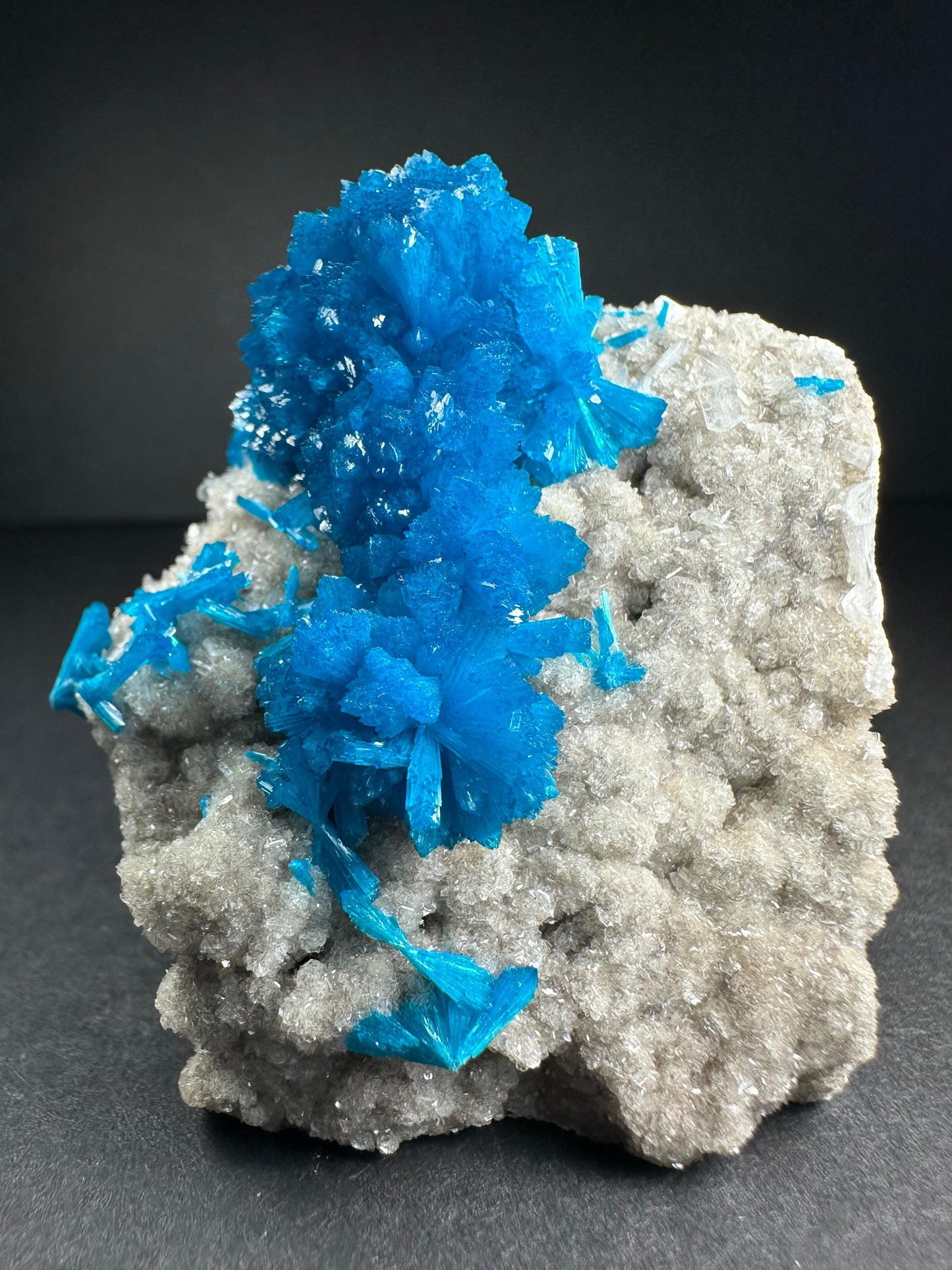 Cavansite with Stilbite on Matrix from Pune, Maharashtra, India