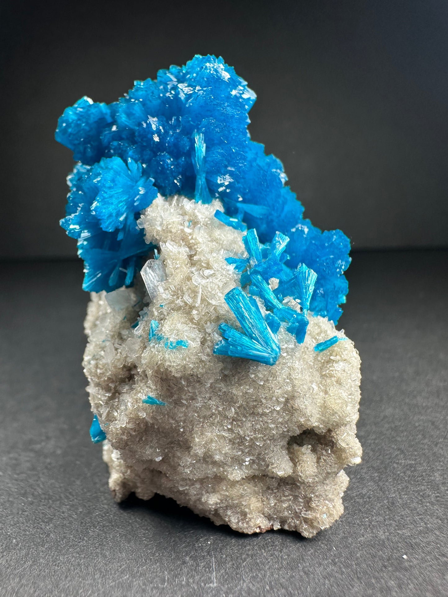 Cavansite with Stilbite on Matrix from Pune, Maharashtra, India