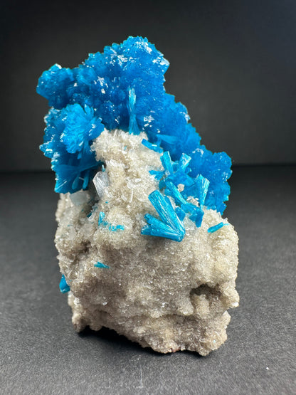 Cavansite with Stilbite on Matrix from Pune, Maharashtra, India