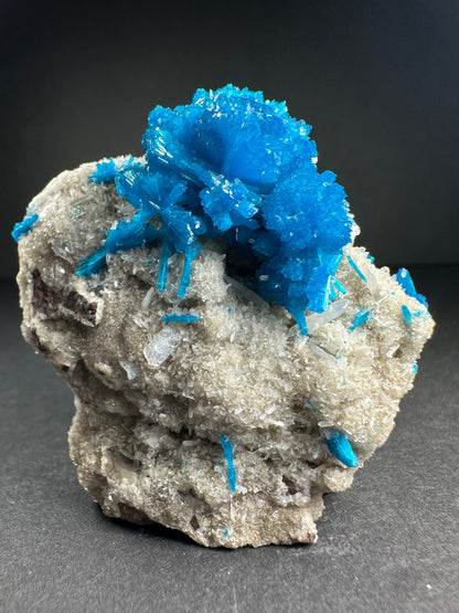 Cavansite with Stilbite on Matrix from Pune, Maharashtra, India