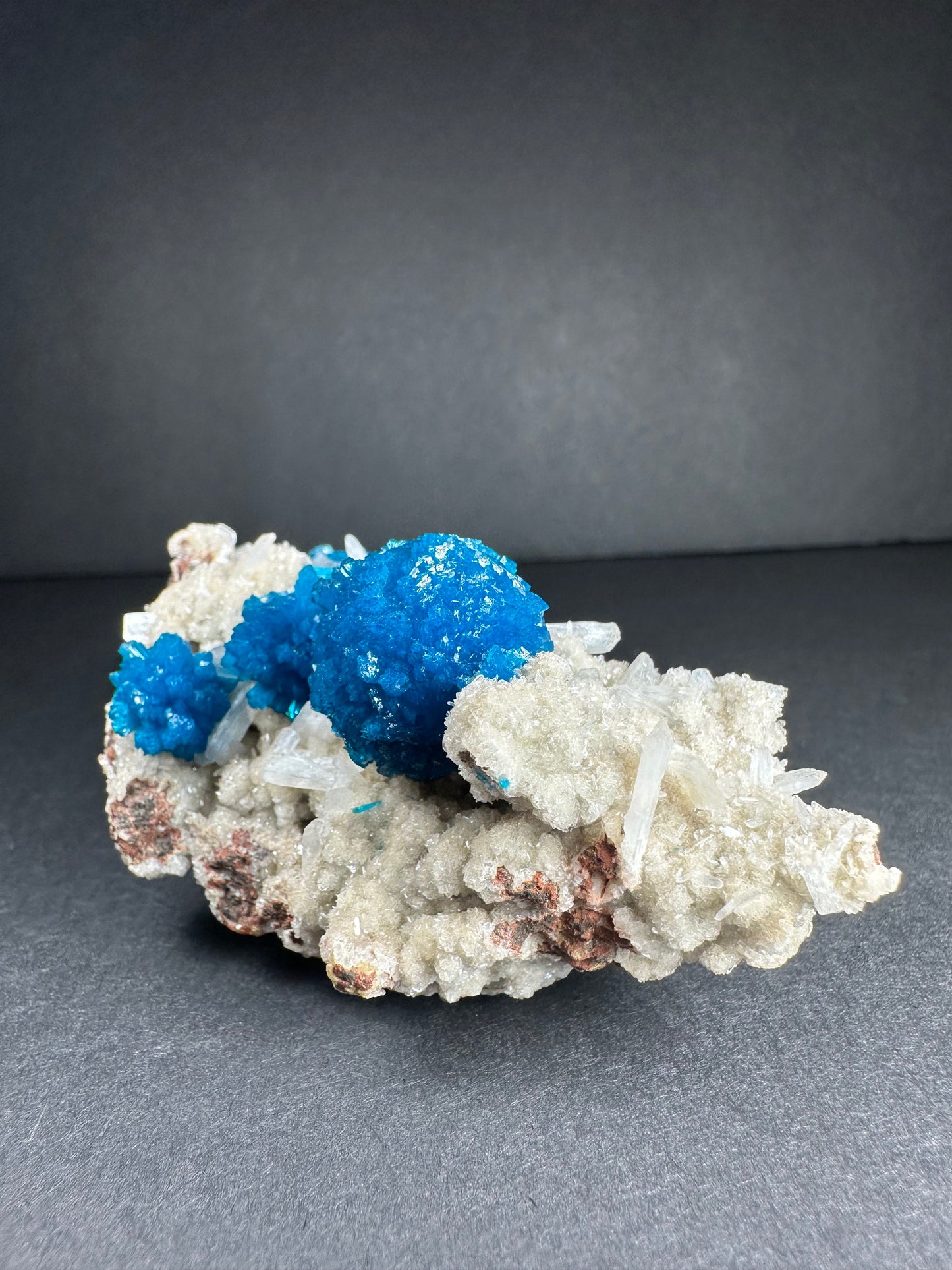 Cavansite with Stilbite on Matrix – 88g Crystal Specimen from Pune, India