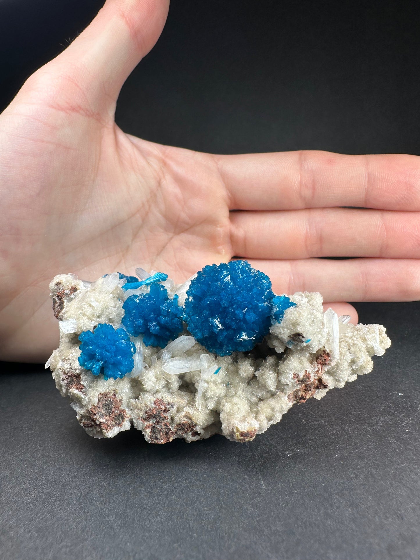 Cavansite with Stilbite on Matrix – 88g Crystal Specimen from Pune, India