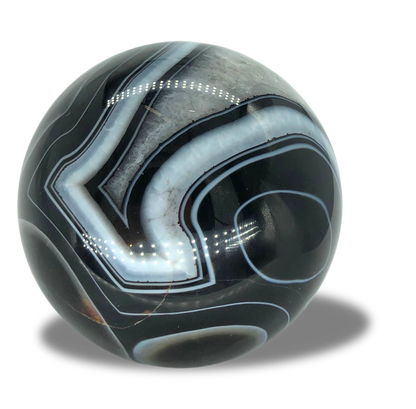 Black Banded Agate Sphere