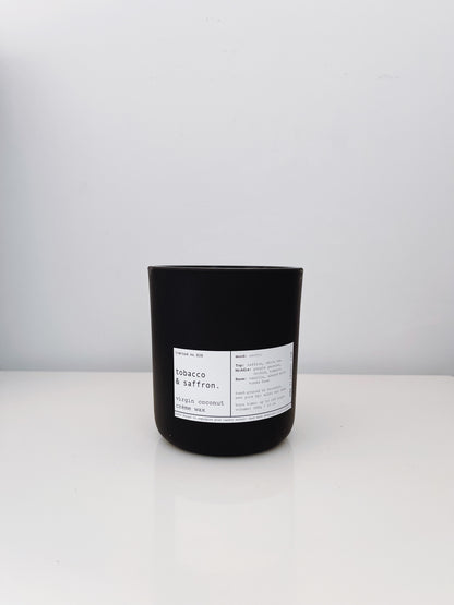 TOBACCO & SAFFRON | VIRGIN COCONUT CRÈME WAX & WOODEN WICK CANDLE