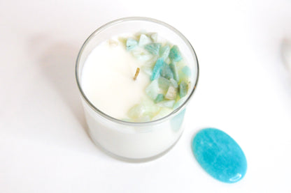 Amazonite Crystal Chakra Candle
