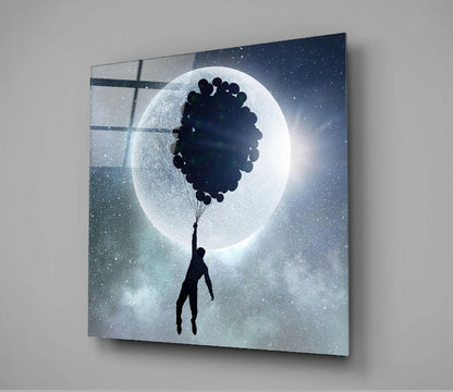 Full Moon Glass Wall Art
