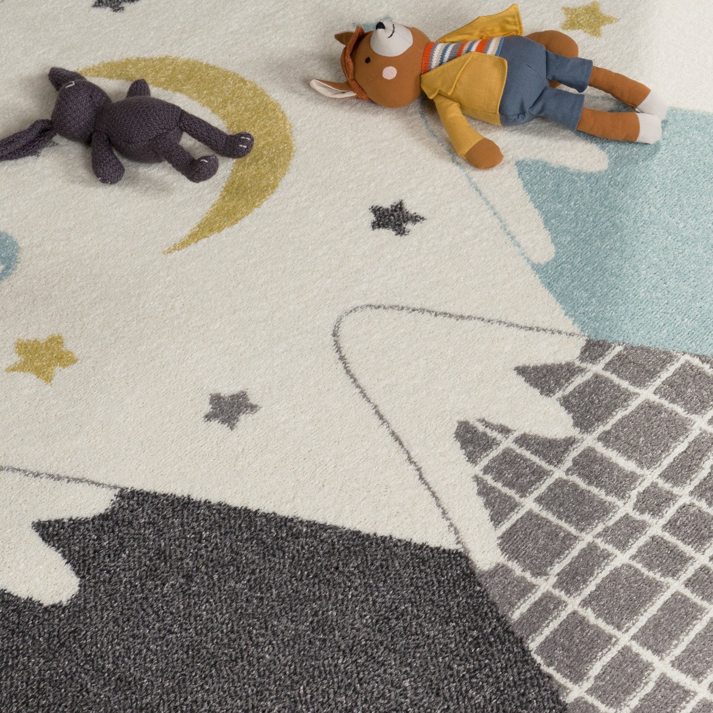 Kids Moon & Mountains Rug – Soft Polypropylene Area Rug, Kid & Pet Friendly