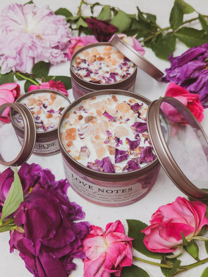 Rose + Pink Salt 4oz Tin Candle