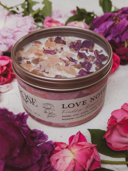 Rose + Pink Salt 4oz Tin Candle