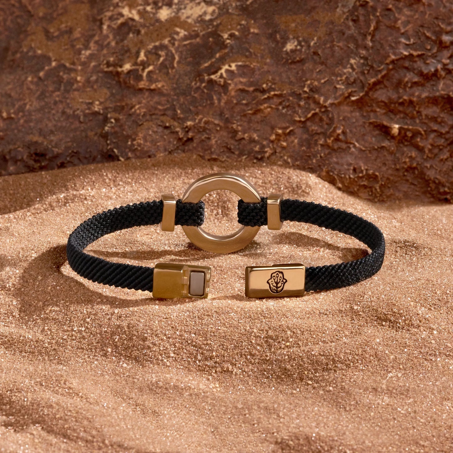 Constant Protection Black Onyx Karma Circle Men’s Black String Bracelet