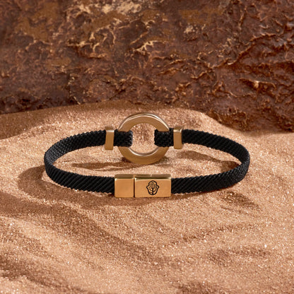 Constant Protection Black Onyx Karma Circle Men’s Black String Bracelet