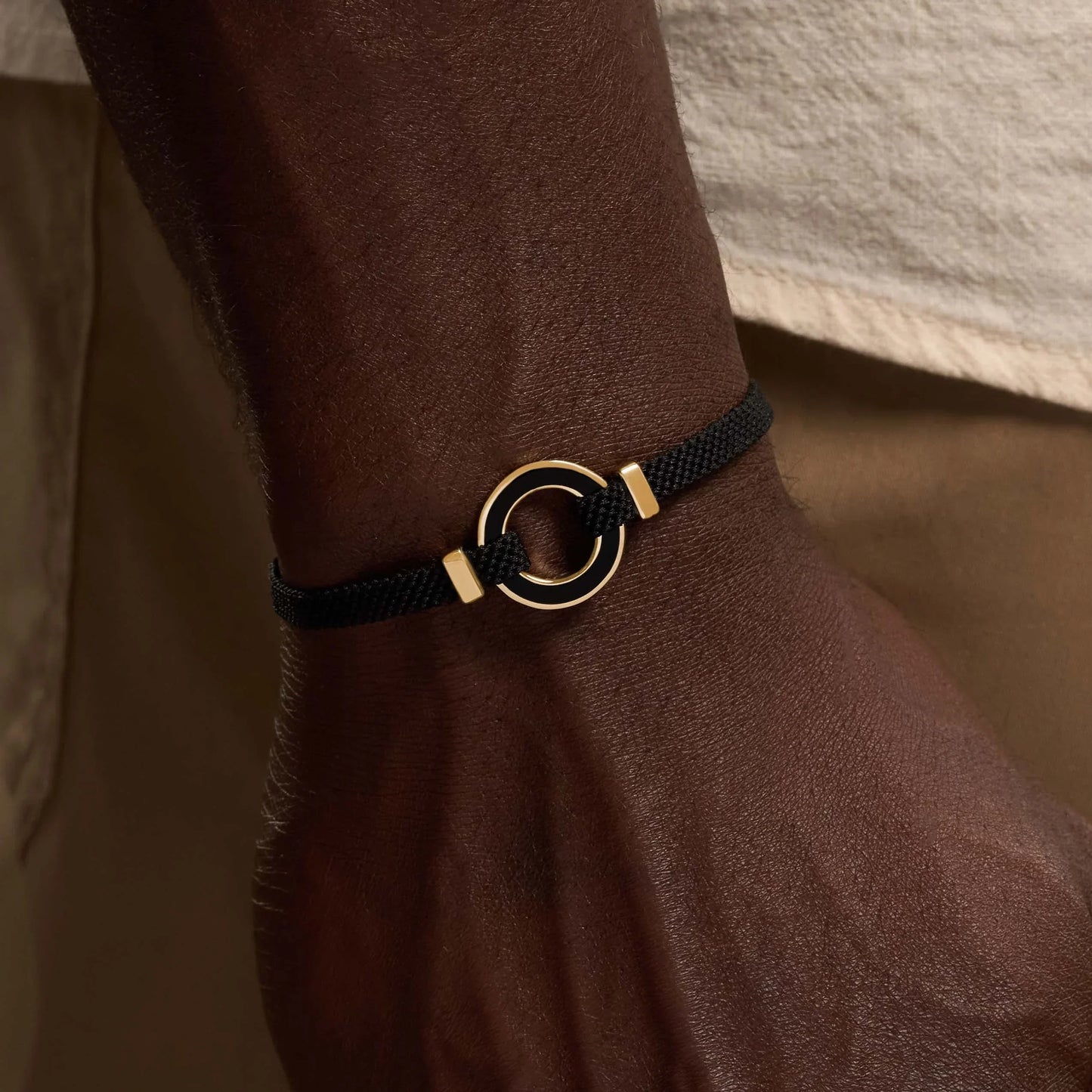 Constant Protection Black Onyx Karma Circle Men’s Black String Bracelet