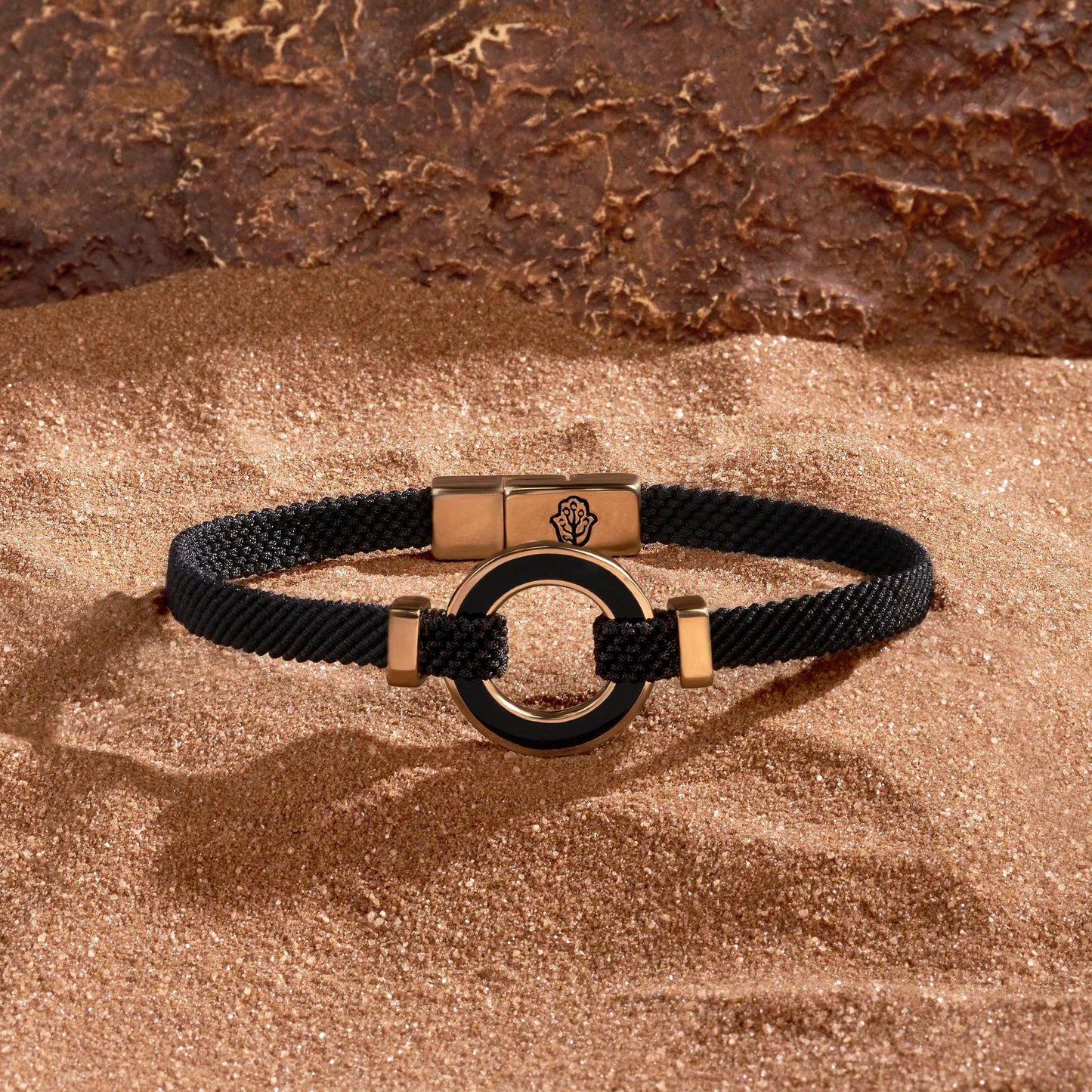 Constant Protection Black Onyx Karma Circle Men’s Black String Bracelet
