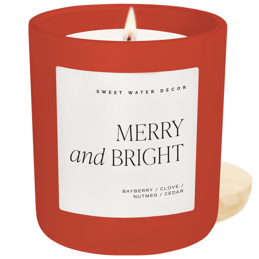 "Merry and Bright"  15oz - Bayberry, Clove, Ginger, Cedar, Fir, Musk