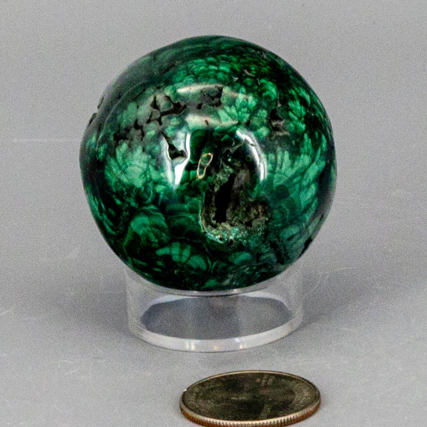 Malachite Sphere, Protective Healing Crystal