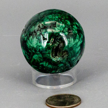 Malachite Sphere, Protective Healing Crystal