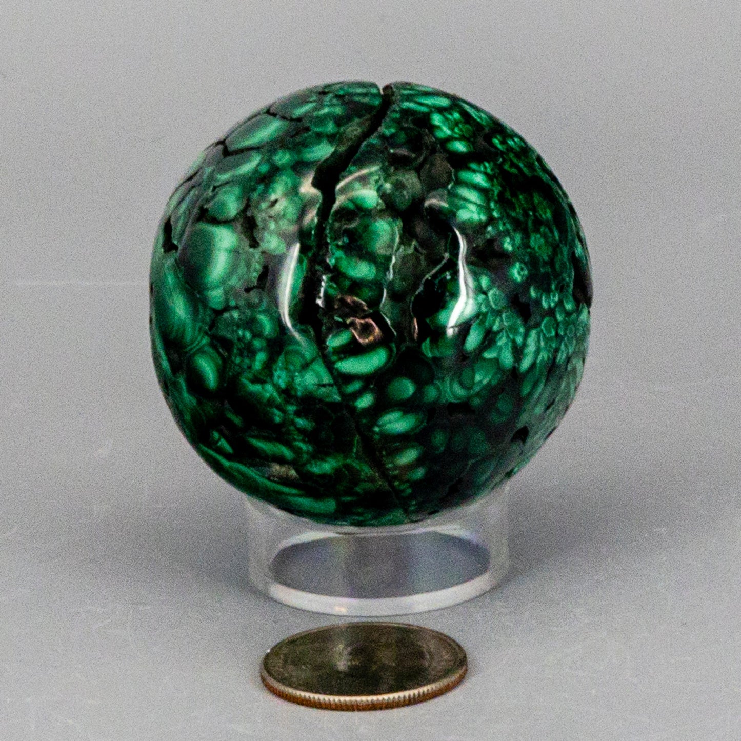 Malachite Sphere, Protective Healing Crystal