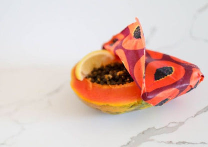 BULK ROLL Beeswax Wrap - Purple Papaya Print