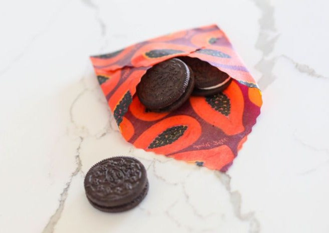 BULK ROLL Beeswax Wrap - Purple Papaya Print