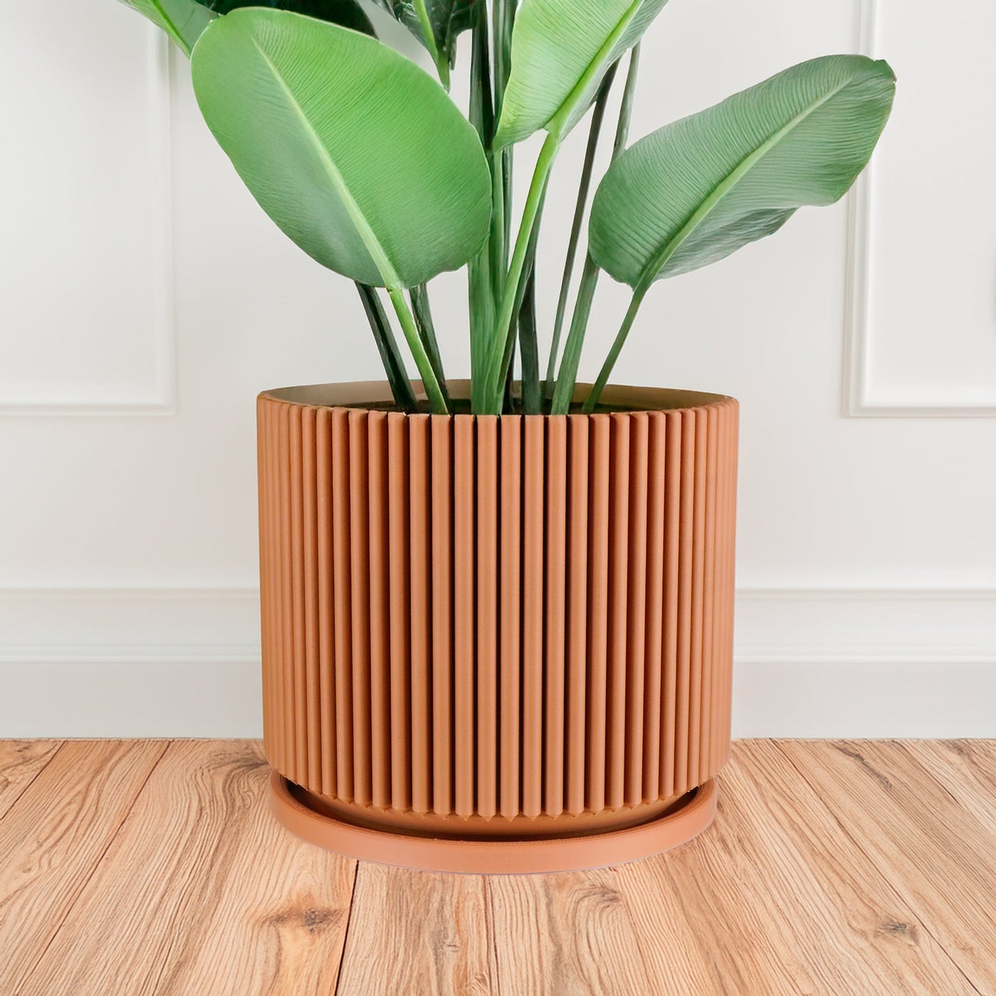 Mid-Century Ribbed Planter