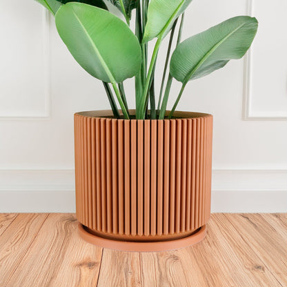 Mid-Century Ribbed Planter