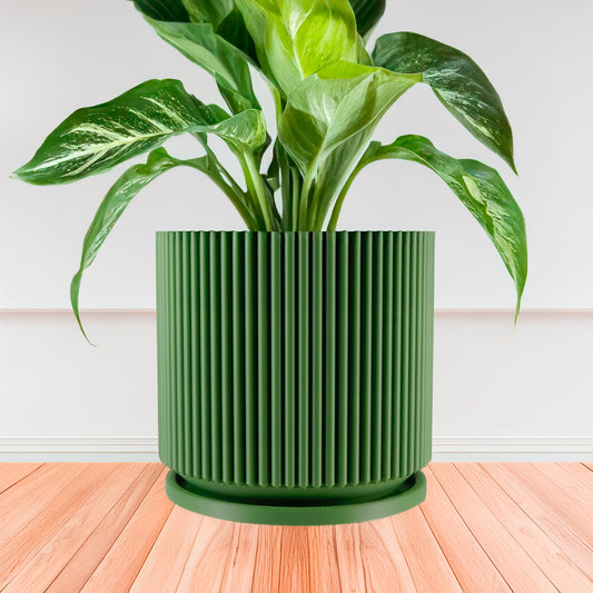 Mid-Century Ribbed Planter