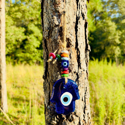 Mini Hamsa Hand Hanging Evil Eye