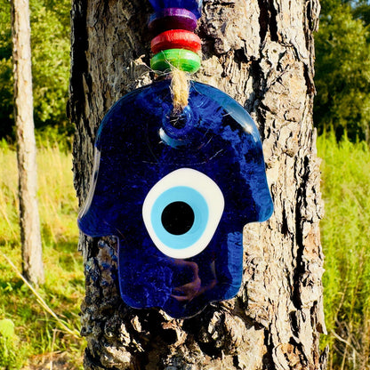 Mini Hamsa Hand Hanging Evil Eye