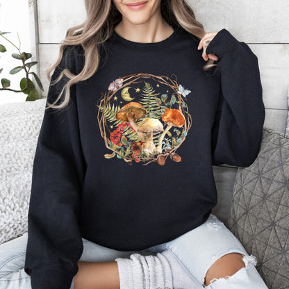 Moon, Moth And Mushrooms - Sweatshirt