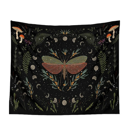 Moon Phase Black Tapestry