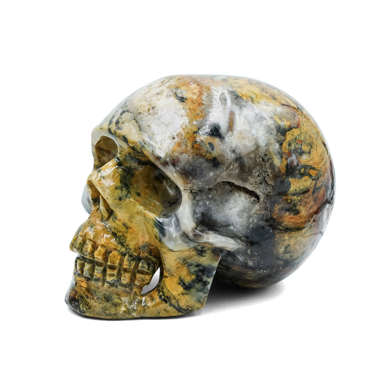Hand-Carved Bumblebee Jasper Skull 2,550 cts - 1 Piece