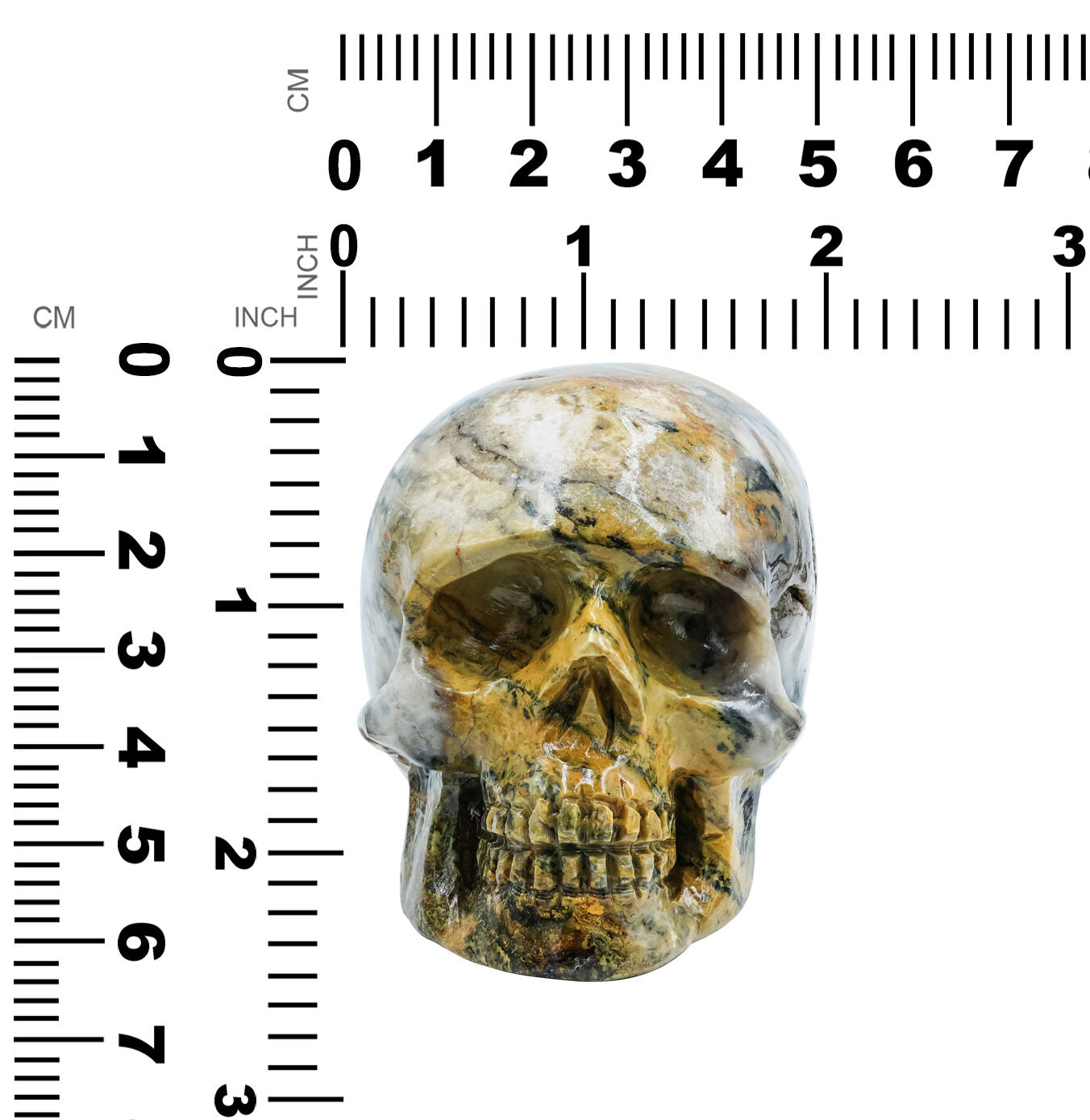 Hand-Carved Bumblebee Jasper Skull 2,550 cts - 1 Piece