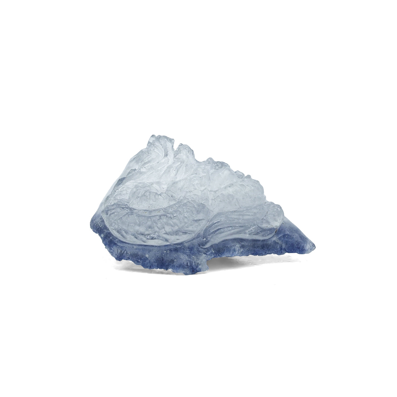 Blue Dumortierite in Quartz Crystal Dragon Carving 39 cts - 1 Piece