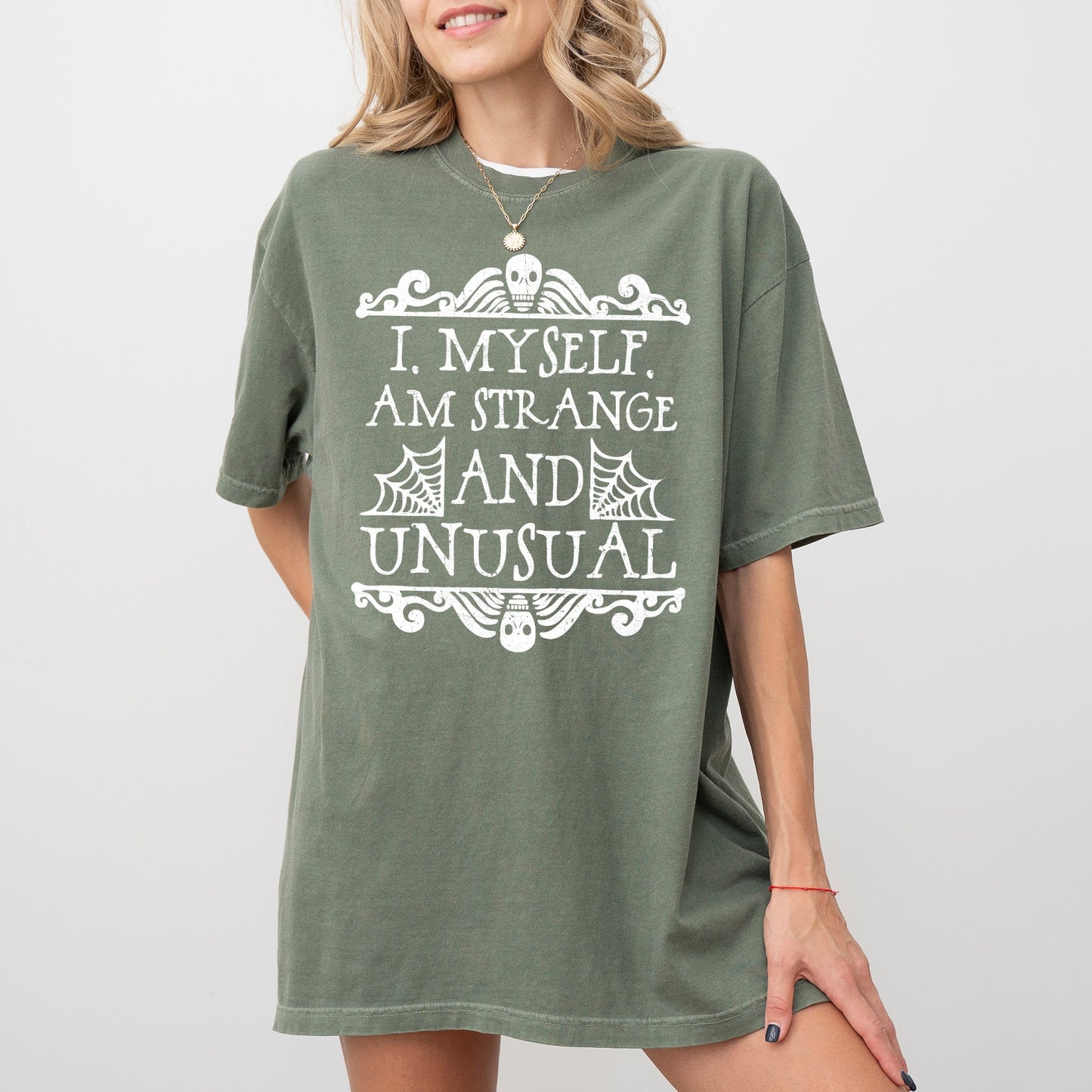 Strange and Unusual, Skeleton, Ghost, Spooky, Scary, Skull, Western, Witch, Aesthetic, Meme, Halloween, Costume, Tshirt Comfort Colors T-Shirt